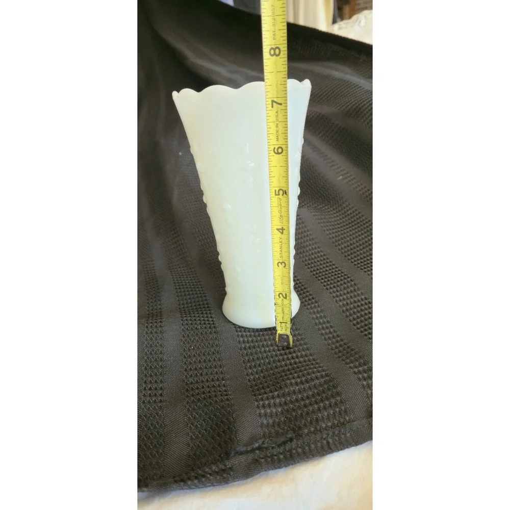 VINTAGE Milk White Glass Vase  7.5 